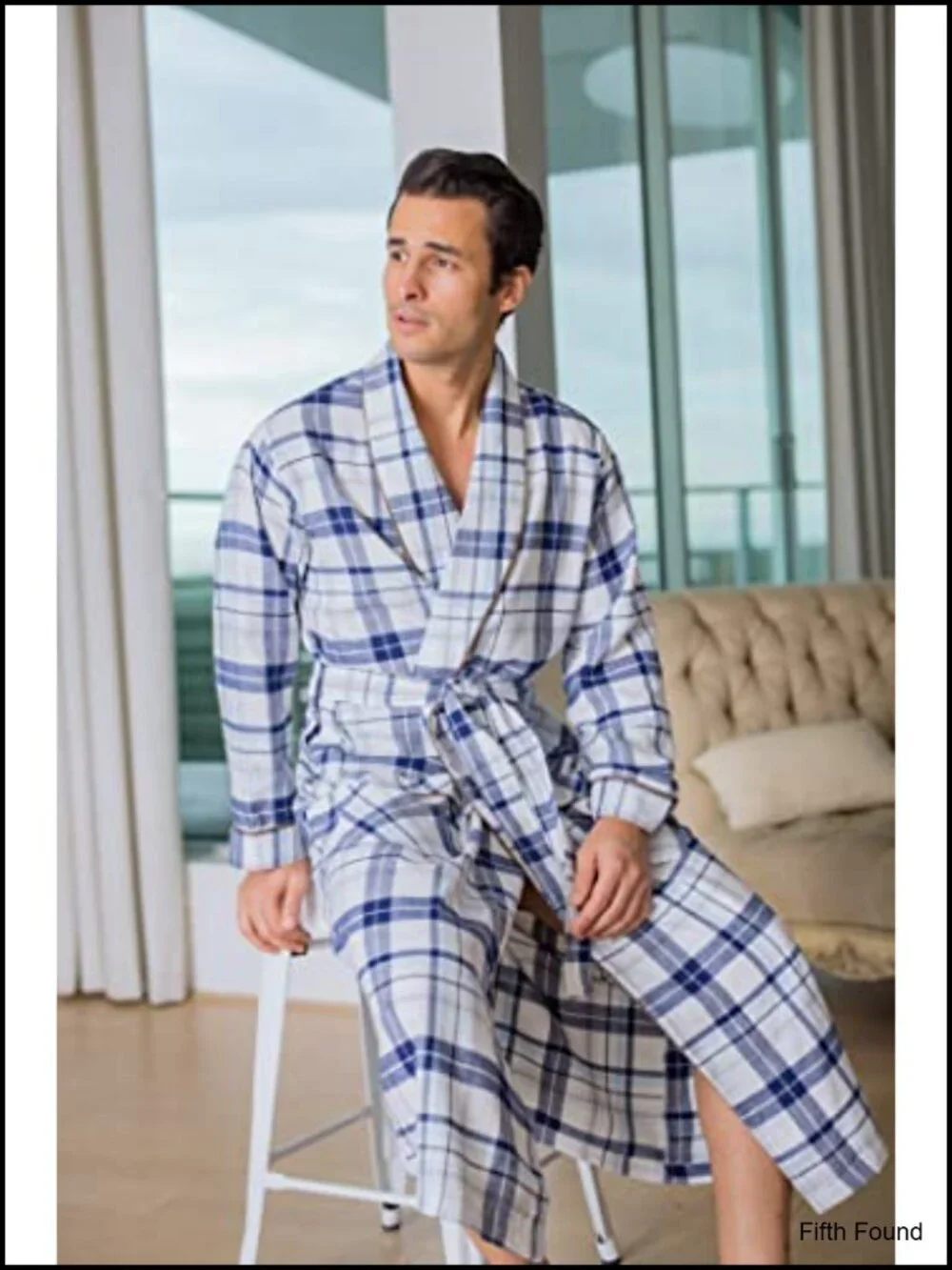 Shawl Collar Flannel Fleece Robe Full Length with Tie Cotton